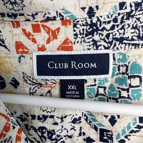 CLUB ROOM Mens Rumbie Mixed Medallion Silk Rayon Button Down Shirt Sz 2XL Casual - Picture 8 of 15